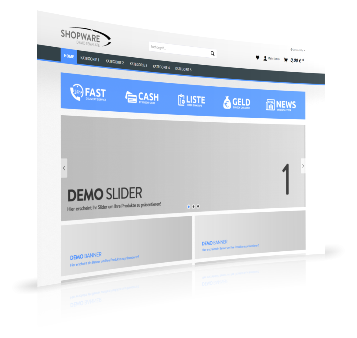 Shopware Theme  Blue Shadow (Technik EDV schwarz - blau)