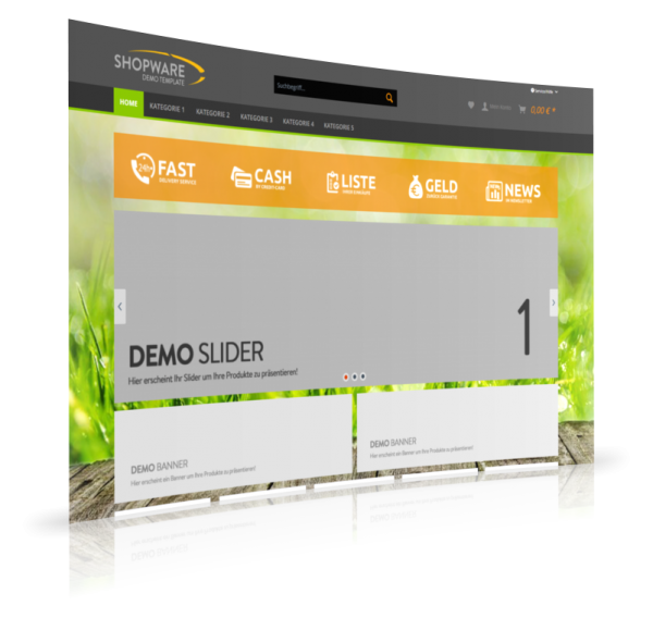 Shopware Theme Black Orange Herbs (Outdoor schwarz - grün)