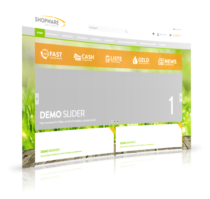 Shopware Theme Orange Herbs (Natur, Garten, Outdoor grün-grau)